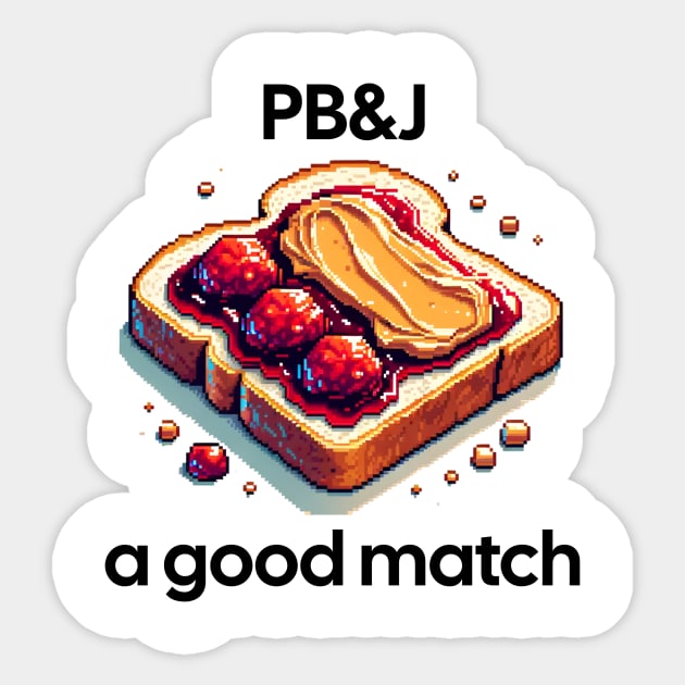 Peanut Butter And Jelly Toast Kawaii Breakfast Yummy Sandwich Vintage Yummy Sticker by Flowering Away